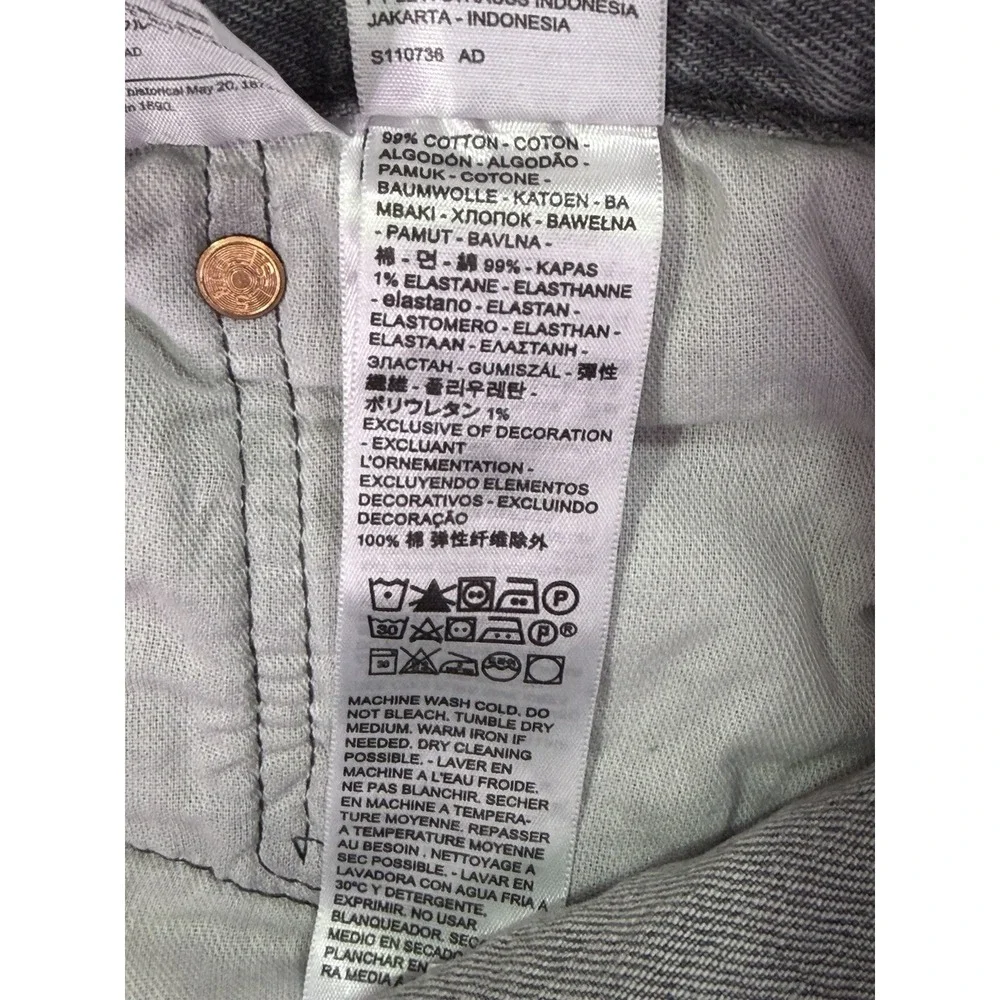 Levis 501 XX Jeans Mens 40x32 Gray Straight Classic Button Fly Mid Rise Denim